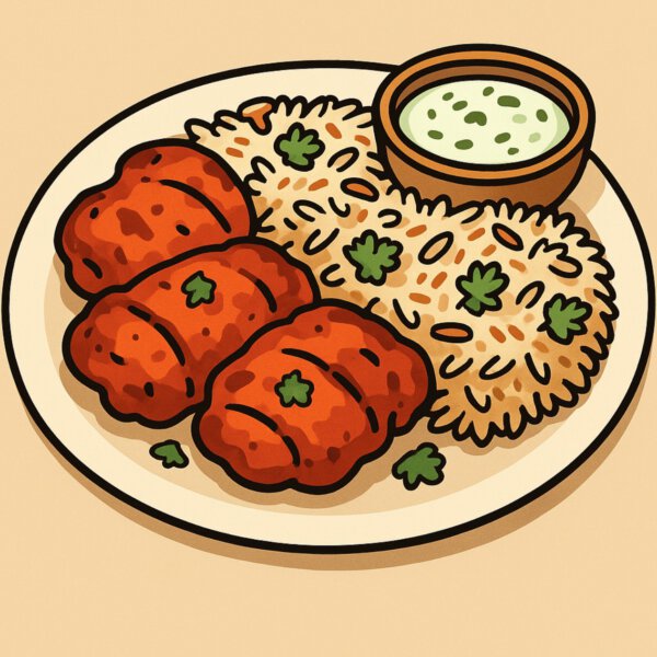 WEDNESDAY (12-11-2025)
Tandoori Chicken with coconut basmati & mint yogurt