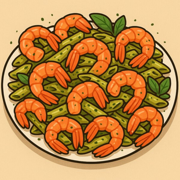 MONDAY (10-11-2025)
Shrimp penne pesto with parmesan cheese