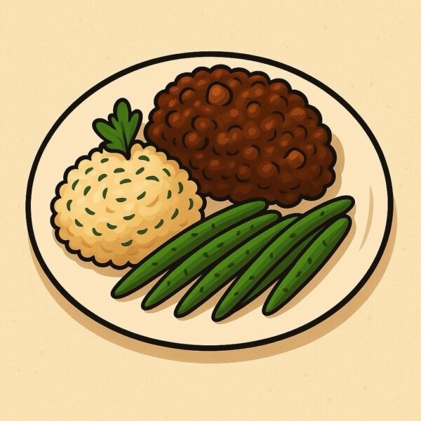 Minced beef bourguignon served with mashed potatoes & green beans with lemon olive oil
(MONDAY 16-02-2026)