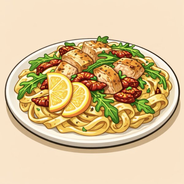Creamy Lemon chicken pasta with sun dried tomatoes & arugula
(FRIDAY 06-02-2026)