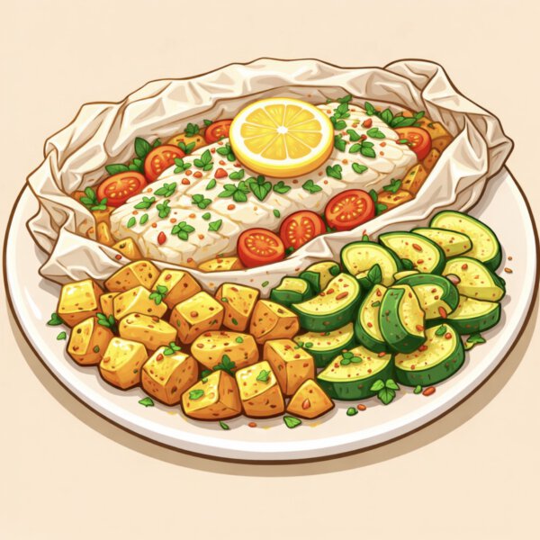 Fish en papillote - roasted potatoes - courgette
(WEDNESDAY 11-02-2026)